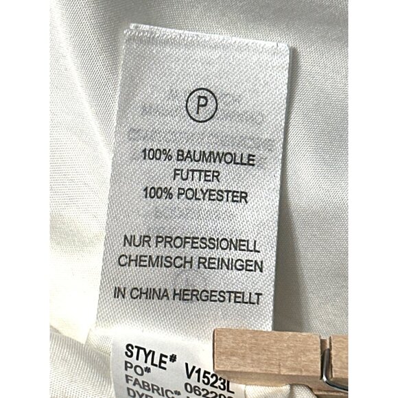 Adrienne Vittadini Small Woven Cotton Fringe Tweed Zip Jacket Blue White New Tag - Picture 13 of 16